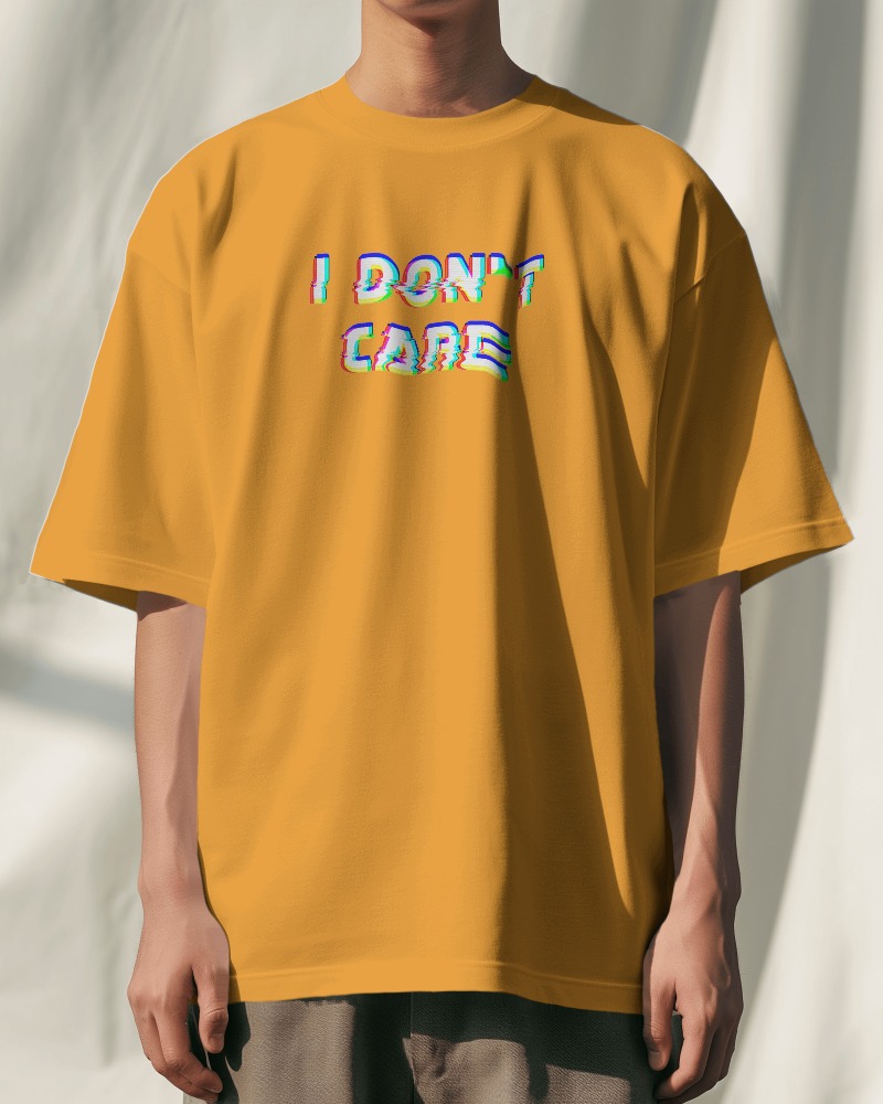 Unisex Oversized Classic T-Shirt Golden Yellow - I dont care
