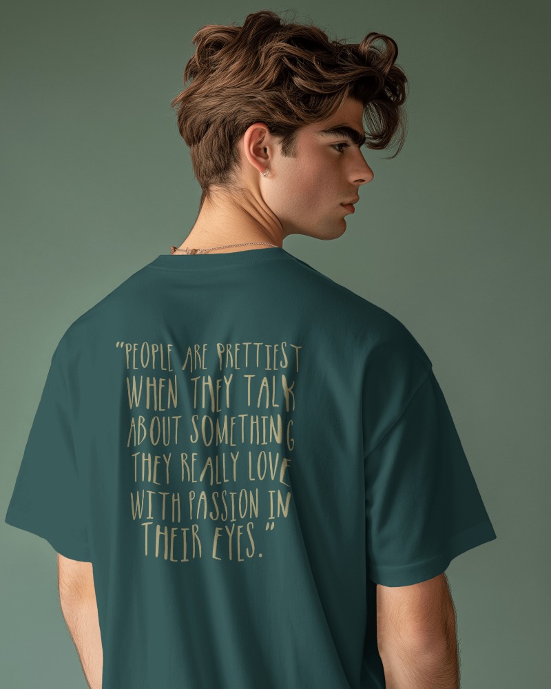 Unisex Oversized Classic T-Shirt Bottle Green - Quote