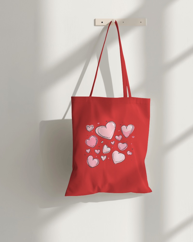 Unisex Tote Bag Zipper Red Standard (Love)